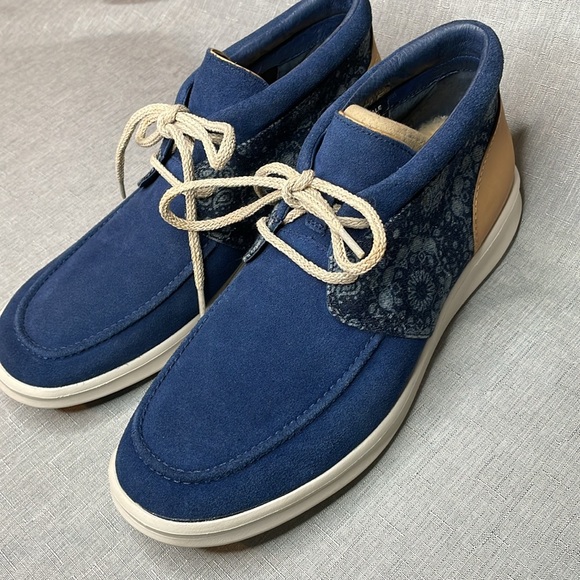 UGG Hulman Bandana Blue Suede Shoes Leather Chukka Lace Up Ankle Boots Mens 9 main image 9